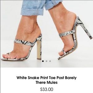 Missguided toe post barely there mule size 6